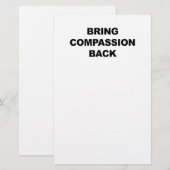 Haal compassie terug briefpapier (Voorkant / Achterkant)