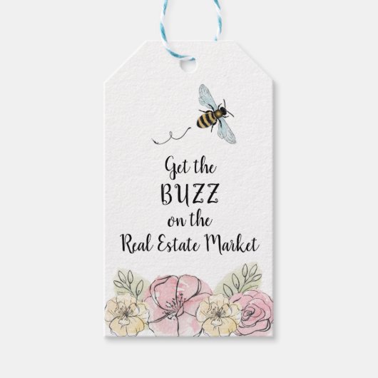 Haal de Buzz op de markt voor onroerend goed Cadeaulabel (Voorkant)