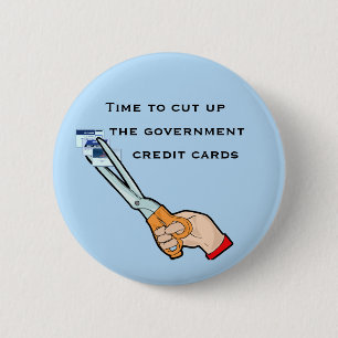 Haal de creditcards van de overheid weg ronde button 5,7 cm