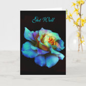 Haal de Kaart Turquoise Rainbow Roos (Gele Bloem)