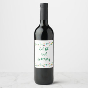 Haal de luis in huis en ben Merry Wine Labels Wijn Etiket