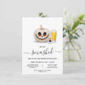 Haal de rode witte pompoen Halloween cocktail part Kaart (Staand voorkant)