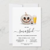 Haal de rode witte pompoen Halloween cocktail part Kaart (Voorkant)