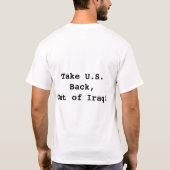Haal de VS terug uit Irak! T-shirt (Achterkant)