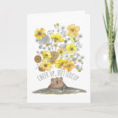 Haal de Waterverf van de Groundhog en van de Bloem Kaart (Voorkant)