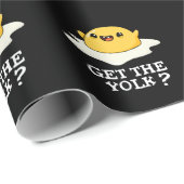 Haal de Yolk Funny Egg Joke Pun Dark BG Cadeaupapier (Rol Hoek)