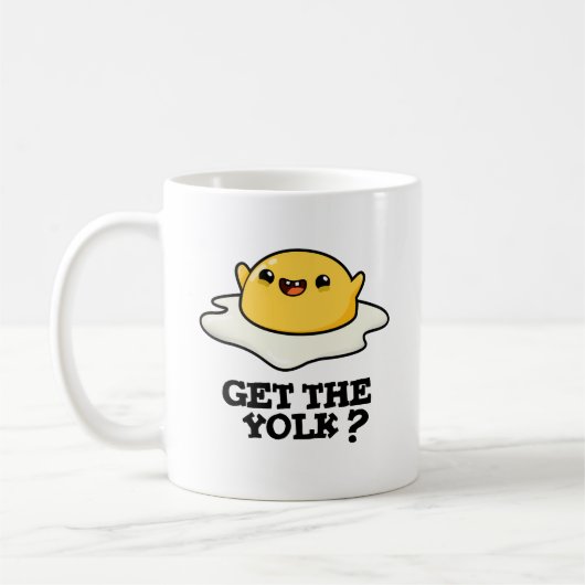 Haal de Yolk Funny Egg Joke Pun Koffiemok (Links)