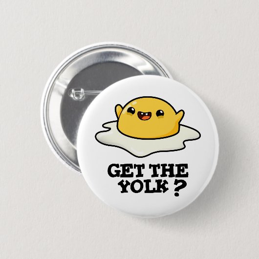Haal de Yolk Funny Egg Joke Pun Ronde Button 5,7 Cm (Voorkant /achterkant)