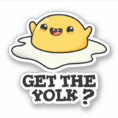 Haal de Yolk Funny Egg Joke Pun Sticker (Voorkant)