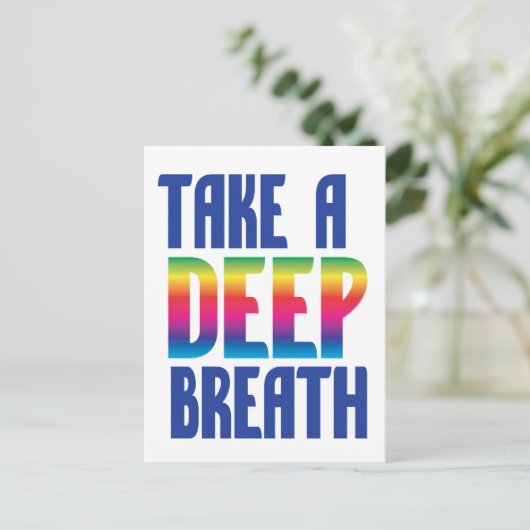 Haal diep adem inspirerend briefkaart (Staand voorkant)