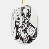 Haal een hint - NEE! Keramisch Ornament (Achterkant)