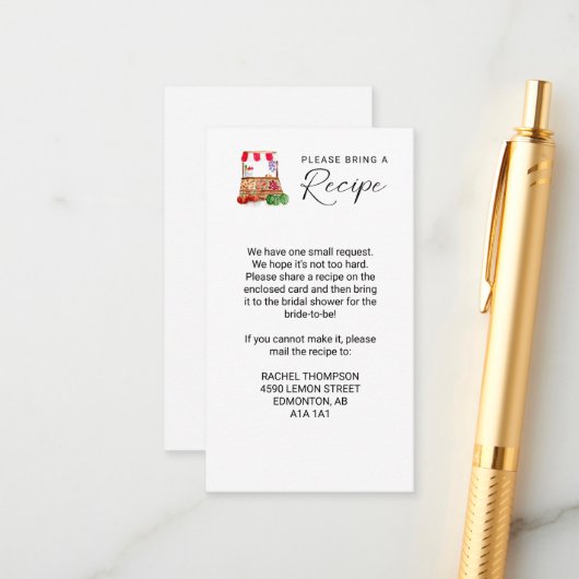 Haal een recept uit het Vrijgezellenfeest Informatiekaartje (Voorkant / Achterkant in situ)