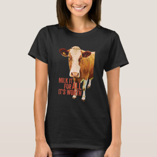 Haal er alles uit wat erin zit Schattig koe idioo T-shirt