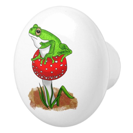 Haal Froggy met het | Grappige kikker Keramische Knop (Rechts)