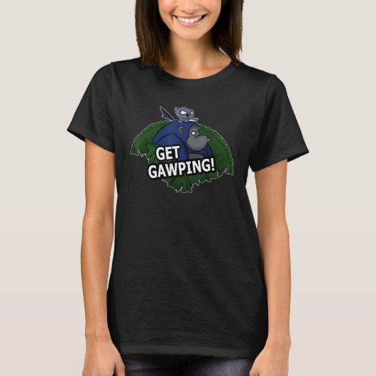 Haal Gawping. Funny Gorilla en Cat Design T-shirt (Voorkant)