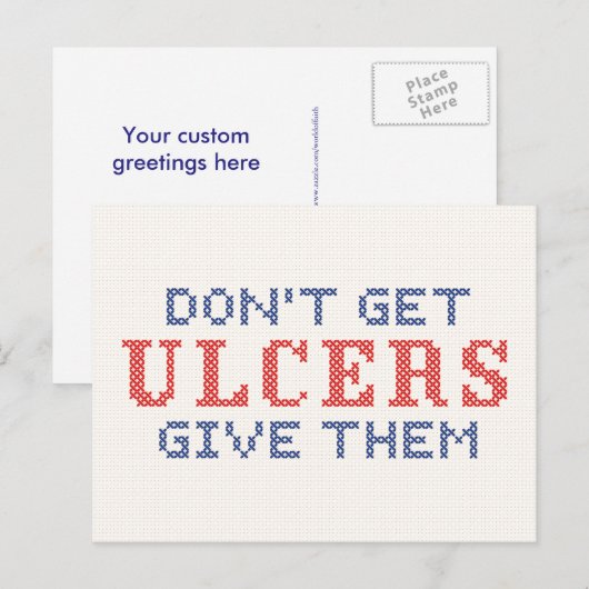 Haal geen Ulcers Briefkaart (Voorkant / Achterkant)
