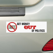 Haal geld uit de politiek bumpersticker (Op auto)