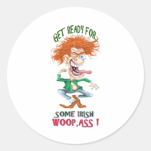 haal geld uit voor ierse woopass ronde sticker (Voorkant)