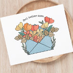 Haal goed bloemen geïllustreerd briefkaart<br><div class="desc">Heb je een doordachte manier nodig om goede wensen te versturen? Zoek niet verder dan ons "Feel Better Soon" briefkaart. Met een charmante afbeelding van een envelop versierd met levendige bloemen die uitbarsten, brengt dit briefkaart hartelijke gevoelens over op een eenvoudige maar heerlijke manier. Personaliseer het bericht om een gepersonaliseerde...</div>