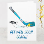 Haal goed Coach van Hockey Team Kaart (Gele Bloem)