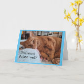 Haal goede wensen uit Ginger Cat Kaart (Gele Bloem)