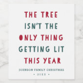 Haal hem | Funny Personated Kerstmis Wijn Etiket (Enkel label)