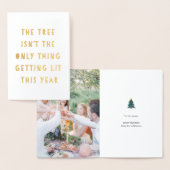 Haal hem | Gold Foil Funny kerstfotokaart Folie Kaarten (Display)