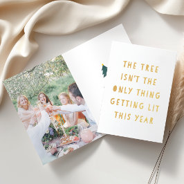 Haal hem | Gold Foil Funny kerstfotokaart Folie Kaarten