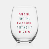 Haal hem | Kerstmis Wijnglas Zonder Voet (Voorkant)