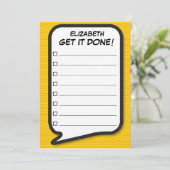 HAAL HET DONE Lijst Spraakballon Leuke Retro Kaart (Staand voorkant)