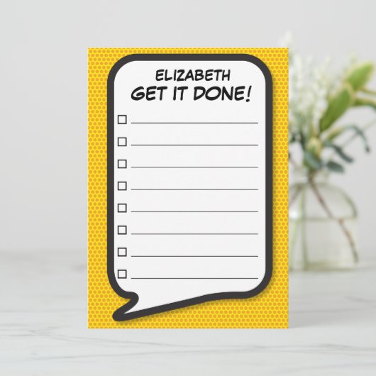 HAAL HET DONE Sprekende ballon Leuke retro-stijl Kaart (Staand voorkant)