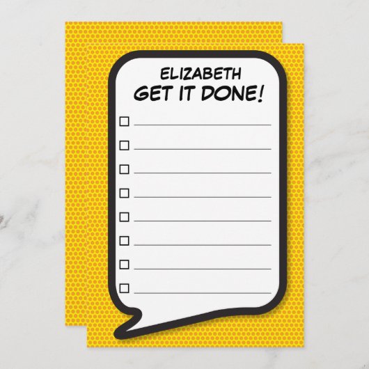 HAAL HET DONE Sprekende Bubbel Fun Retro Kaart (Voorkant / Achterkant)