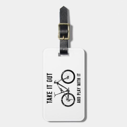 Haal het eruit en speel met de mountainbike bagagelabel (Voorkant verticaal)