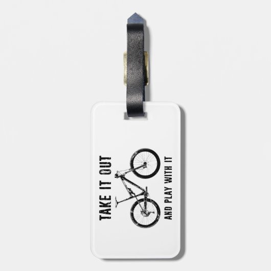 Haal het eruit en speel met de mountainbike bagagelabel (Achterkant verticaal)