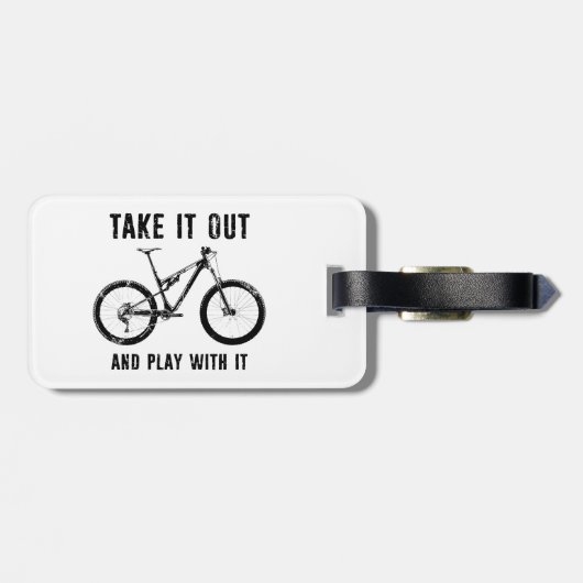 Haal het eruit en speel met de mountainbike bagagelabel (Achterkant horizontaal)