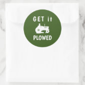 Haal het geploegd ronde sticker (Tas)