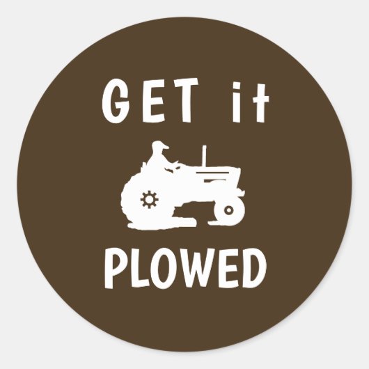 Haal het geploegd ronde sticker (Voorkant)