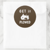 Haal het geploegd ronde sticker (Tas)
