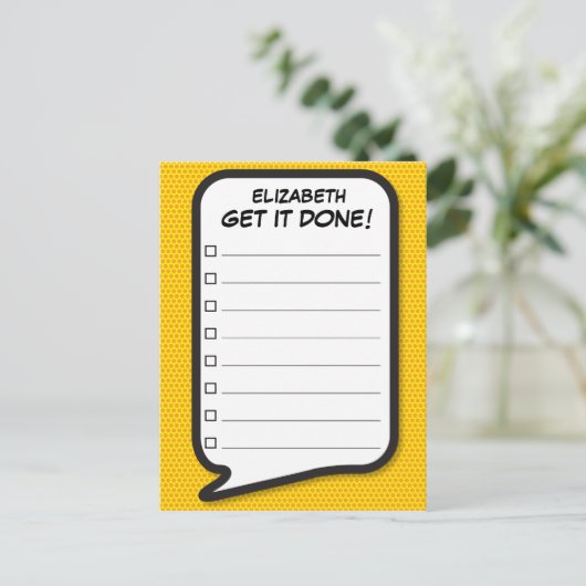 HAAL HET! Lijst Spraakballon  Leuk Retro Briefkaart (Staand voorkant)