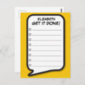 HAAL HET! Lijst Spraakwolk Fun Retro Briefkaart (Voorkant / Achterkant)