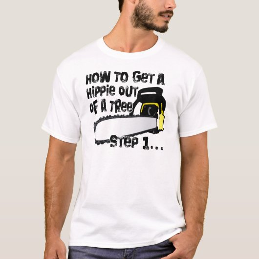 Haal Hippies uit je bomen T-shirt (Voorkant)