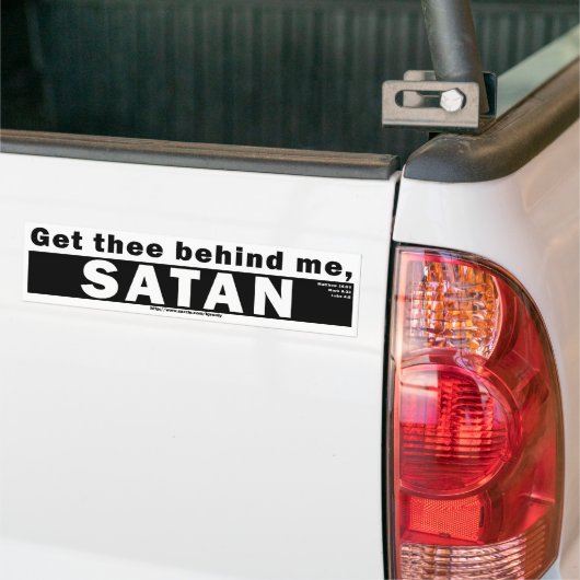 Haal je achter me, Satan Bumpersticker (Op Truck)