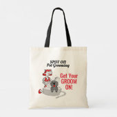 Haal je bruin op het compact met rood en zwart tote bag (Achterkant)