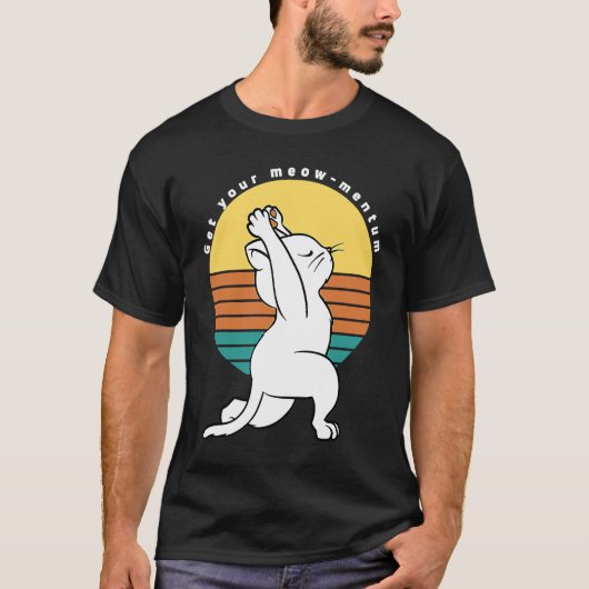 Haal je gemiddelde mediumretro Yoga Cat Cadeau in  T-shirt (Voorkant)