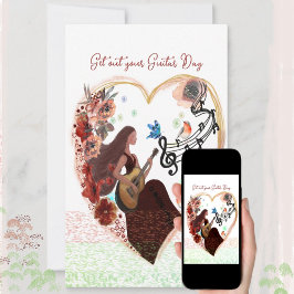 Haal je gitaar wit eruit feestdagenkaart