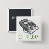 Haal je Golf aan Vierkante Button 5,1 Cm (Voorkant /achterkant)