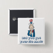 Haal je griepschot? vierkante button 5,1 cm (Voorkant /achterkant)