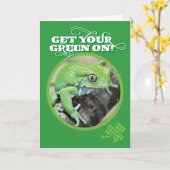 Haal je groen op St. Patty's Day Kikker Kaart (Gele Bloem)