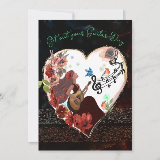 Haal je Guitar Day Dark eruit Feestdagenkaart (Voorkant)