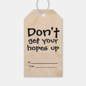 Haal je hoop niet op Humor Cadeaulabel (Voorkant)